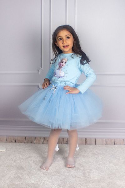 DUCA Set dublu body cu imprimeu Elsa și fustă tutu umflată