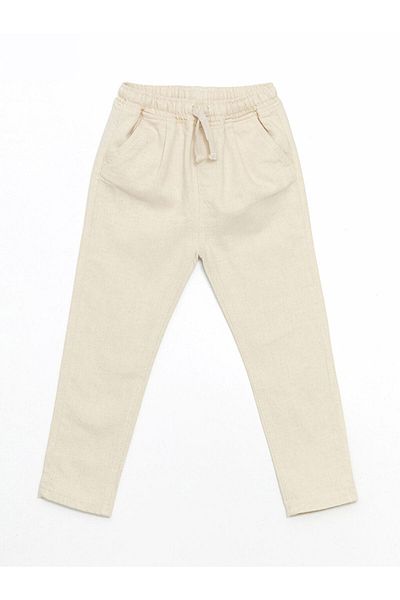 LC Waikiki Basic Linen Boy's Trousers with Elastic Waist