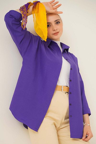 Bigdart 103901 Oversize Basic Hijab πουκάμισο - Μωβ