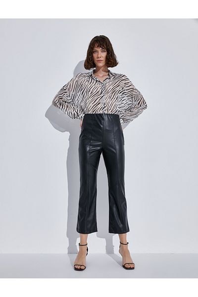 Koton Crop-Hose aus Kunstleder