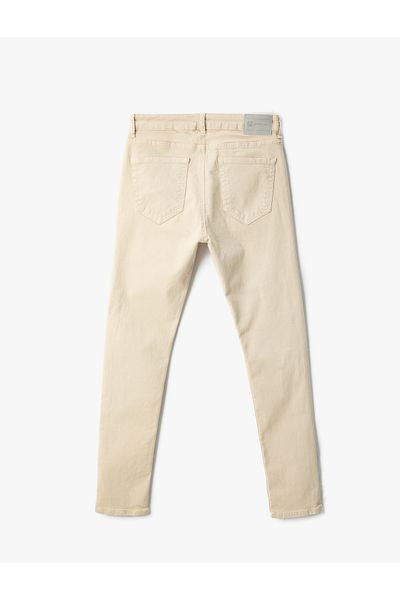 Koton Základní kalhoty Gabardine s 5 kapsami podrobně na knoflík