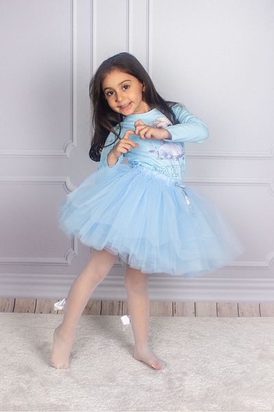 DUCA Set dublu body cu imprimeu Elsa și fustă tutu umflată