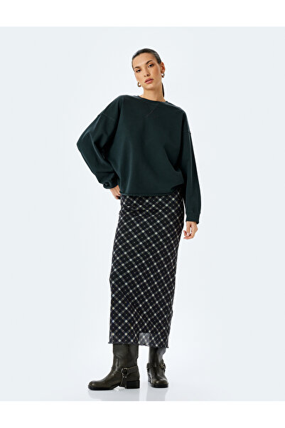 Koton Φούτερ oversized με μακρύ μανίκι από βαμβακερό λαιμόκοψη