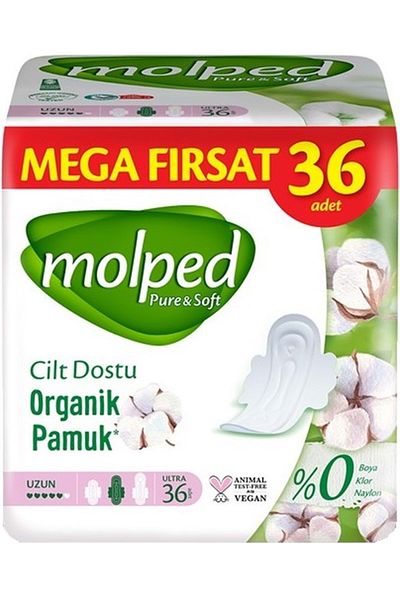 Molped Pure&Soft Sanitary Pad Long 864 (24Pk*36) Piece Mega Pk