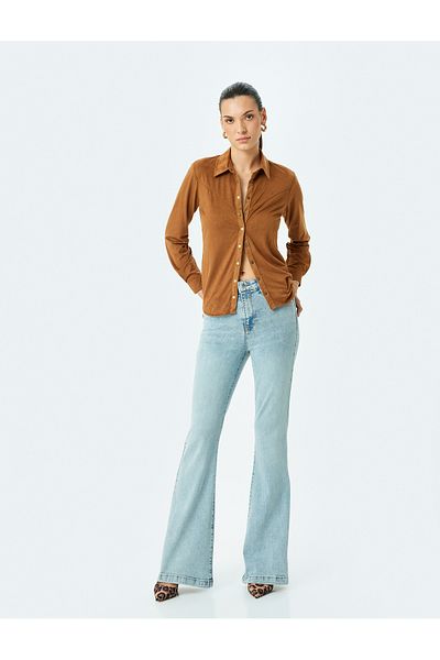 Koton High Waist Flared Denim Trousers - Flare Jean