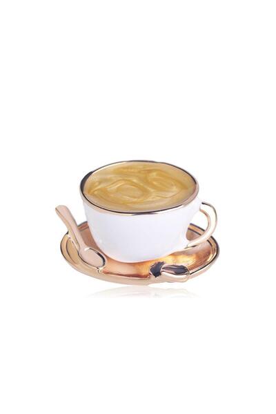 New Obsessions Mini Fincanda Kahve Yaka İğnesi Broş