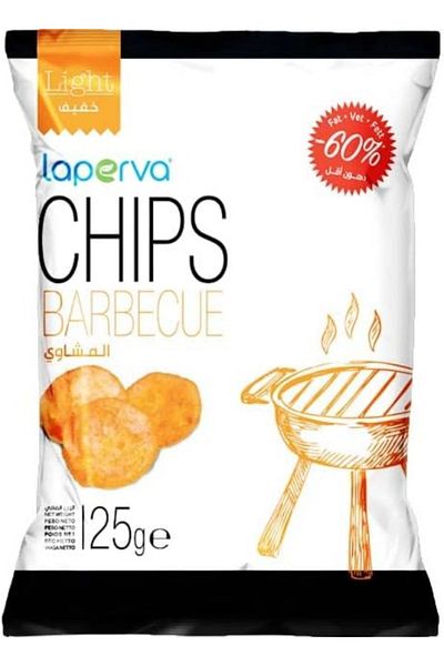 Laperva Light Chips, Barbecue, 25 Gm, (Box Of 6 Piece)