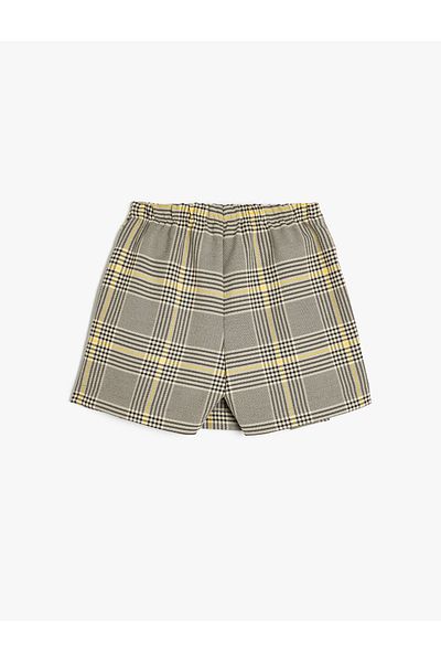 Koton Plaid Belted Pleated Short Skirt