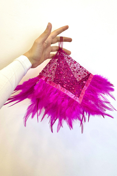 ZEYMERADE منديل زفاف فوشيا أصلي لكبار الشخصيات، منديل ألباني هالاي مع تفاصيل ...