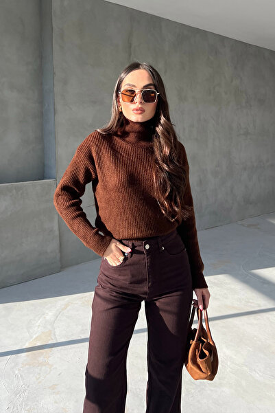 Seda Yalçın Atelier Pulover cu dungi maro amar