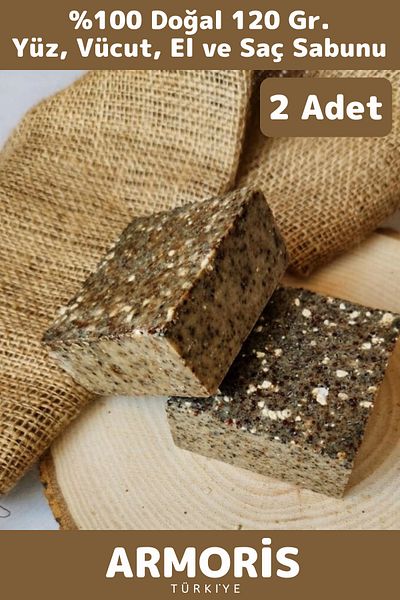 Armoris New Fragrant 100% Natural Hand Face Hair Body Skin Care Herbal Pure Black Seed Soap 120g - 2 Pcs