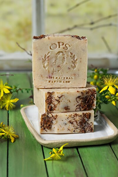 OPS Natural Handmade Soap Sarı Kantaron Sabunu %100 Doğal El Yapımı 100-110 g...
