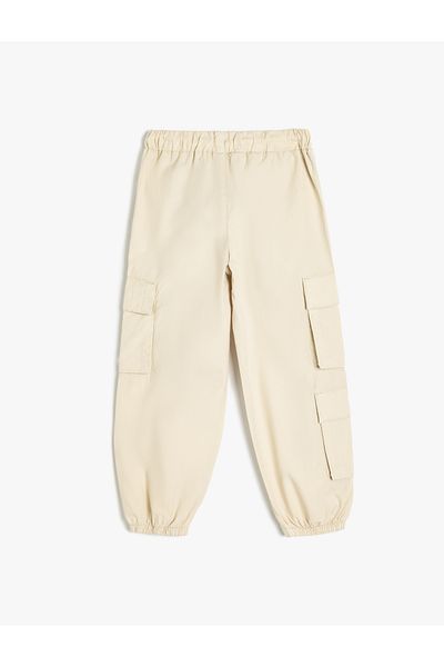 Koton Gefütterte Fallschirmhose aus Baumwolle mit Schnürung an der Taille und Pattentaschen