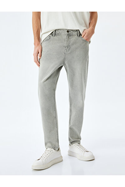 Koton Cotton Pocket Detailed Loose Fit Jean Trousers