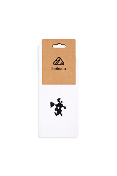 Budimaga جوارب رياضية نسائية بشعار White Witch - قاعدة منشفة للتدريب على التن...