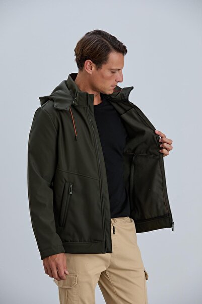 PIQUE Ανδρικό παλτό με κουκούλα Ανδρικό παλτό Softshell