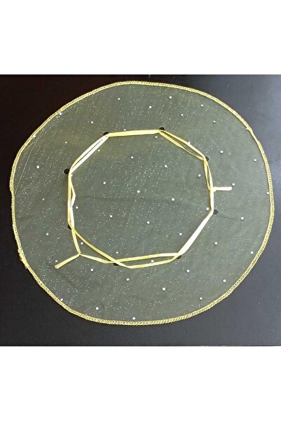 TATLI GÜNLER Tül Kese Yuvarlak Büzgülü Pullu Hediyelik Kese SARI