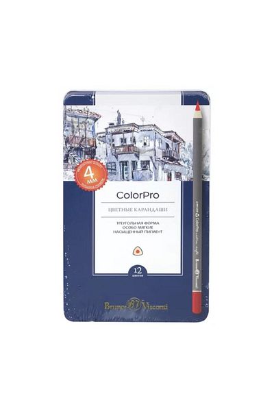 Bruno Visconti Sketch&art Professional Dry Paint Pen 12 Colors in Metal Box No:30-0040