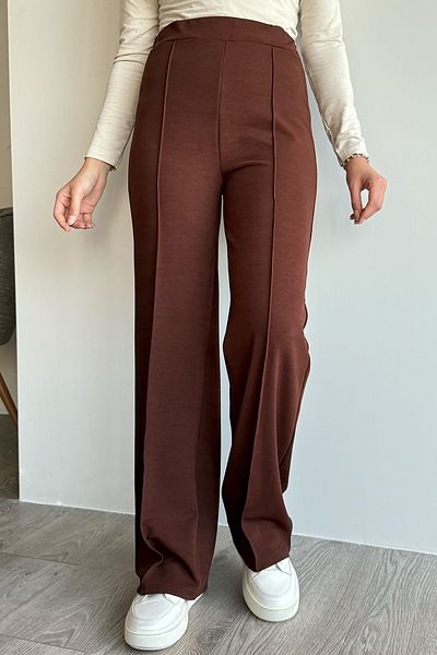 InStyle High Waist Spanish Leg Tan Palazzo Trousers