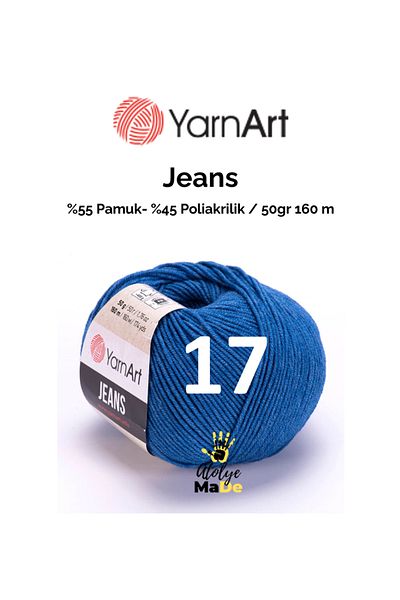 Yarnart Amugurimi Jeans 17 - Fire moale din bumbac pentru copii, 55% bumbac