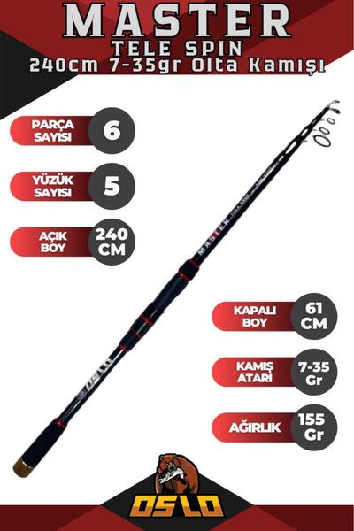 Oslo Master 240cm 7-35 gr Tele Spin Olta Kamışı