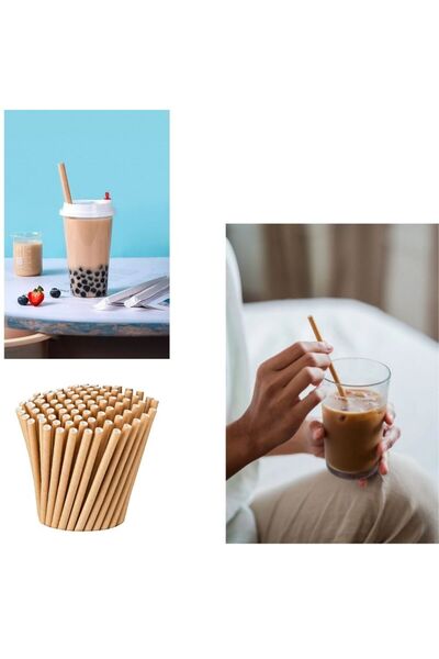 EFE PASTACILIK Kraft Kağıt Pipet 19,5 Cm 25 Adet