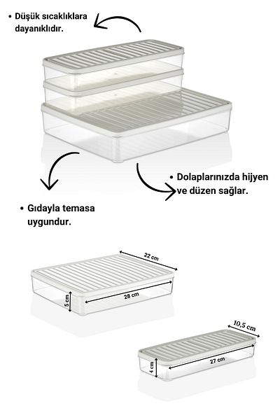 polo55.sport.1855 White Refrigerator and Microwave Storage Container - 3 Pieces (1X 2800ml, 2X 1000ml)