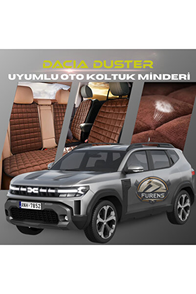 SHOOPLAA مجموعة وسائد مقعد السيارة داسيا داستر باللون البني مع جيوب من الريش ...