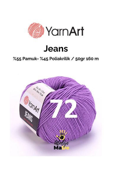 Yarnart Jeans 72 Amugurimi Baby Yarn - Μαλακό βαμβάκι 55% βαμβάκι