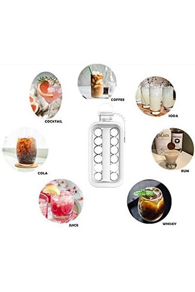 COOYA 2 in 1 Portable Ice Hockey Machine Kettle,with 17 Grid,Flat Lids Refrigerated,for Beverages
