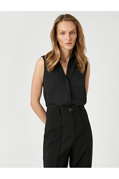 Koton Βασικό πουκάμισο αμάνικο με κρυφά κουμπιά