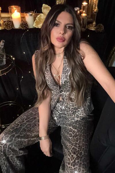 Sohotique By P Μαύρο γιλέκο λεοπάρ παγιέτες