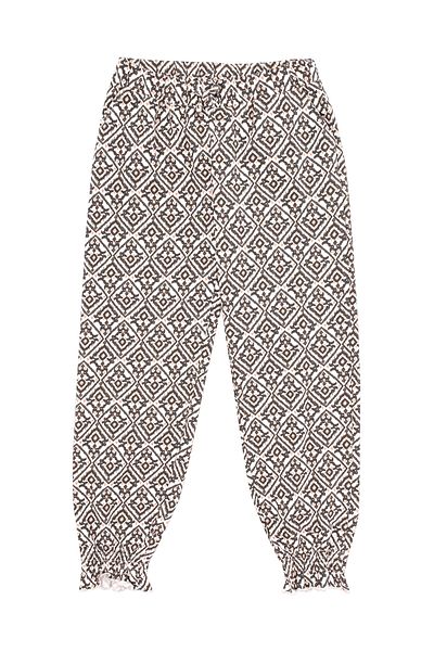 Kyron Girls' Print Cotton Pants with Cuffed Legs / Comfortable and Modern Fit