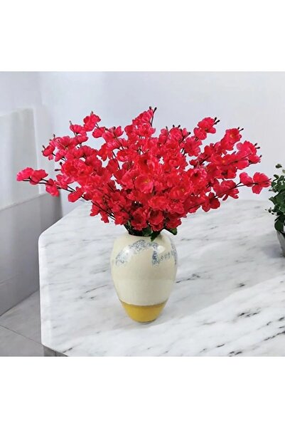 YAPAY ÇİÇEK DERYASI 1 Adet 9 dallı KIRMIZIYAPAY BAHAR DALI, UZUN VAZO ÇİÇEĞİ, SAKSI ÇİÇEĞİ, HEDİYE ÇİÇEK, VAZO ÇİÇEĞİ