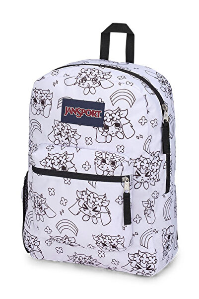 Jansport White Printed Cross Town Unisex Backpack