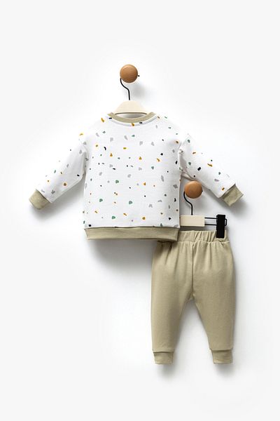 Moi Noi Baby Boy Suit Embroidered 100% Cotton Sweat Pants Suit