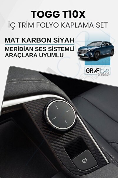 GRAFİCAR TOGG T10X Uyumlu İç Trim Folyo Kaplama Set