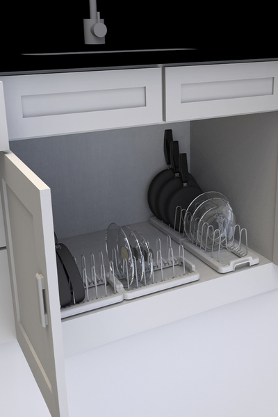 Prima Nova Fin Inside Cabinet Pot Lid Holder-White