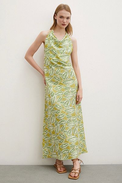 Never more Green Maxi Dress - Degaje Collar