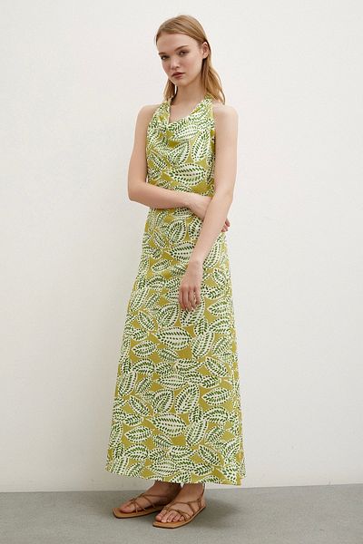 Never more Green Maxi Dress - Degaje Collar