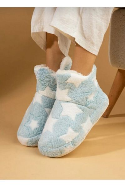 ünverdi Γυναικεία Wedge Sole Home Slippers Boots Starry βελούδινο ύφασμα