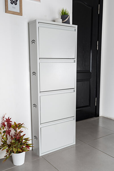 çarşıdayız 4 Lü Metal Beyaz Ayakkabılık 136 cm – Şık ve Fonksiyonel Depolama ...