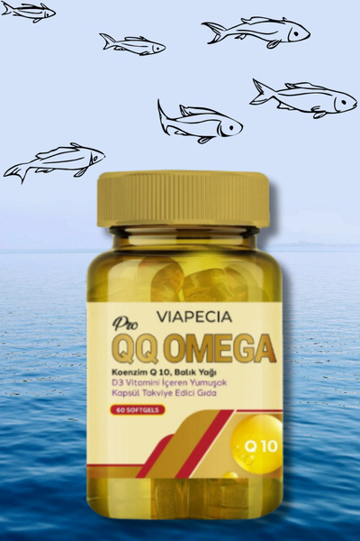 Viapecia QQ أوميغا كوينزيم كيو 10، كبسولة طرية تحتوي على زيت السمك وفيتامين د3