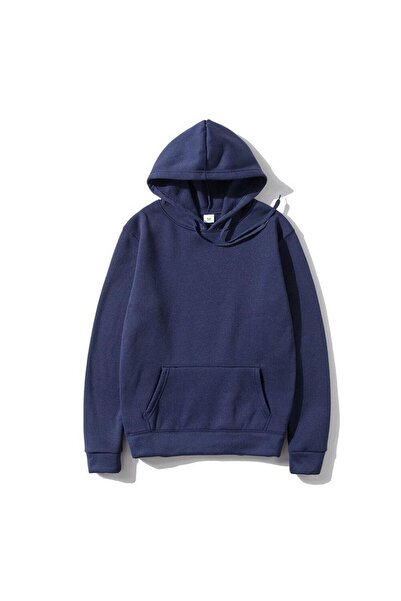 FİTGO Світшот з капюшоном, синій, унісекс, з кишенями-кенгуру