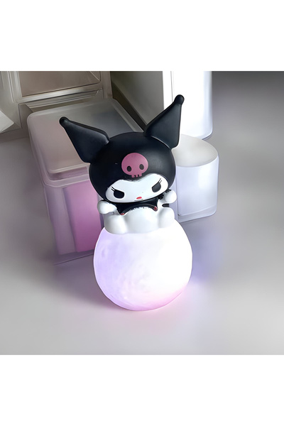 Genel Markalar Sanrio Kuromi LED Işıklı Oyuncak Karakter Gece Lambası Çocuk O...