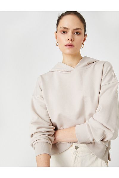 Koton Basic Hooded Sweatshirt Relax Fit Raglan Sleeve