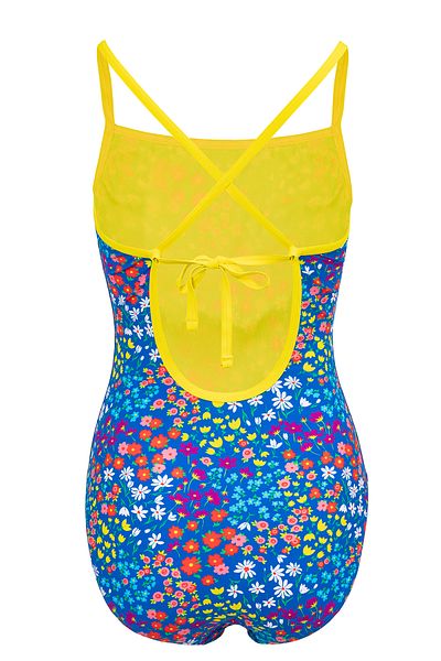 Slazenger Ld43 Model Floral Patterned Women's Swimsuit - Tie Back