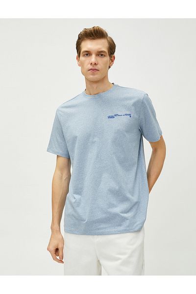Koton Slogan Printed T-Shirt Short Sleeve Crew Neck