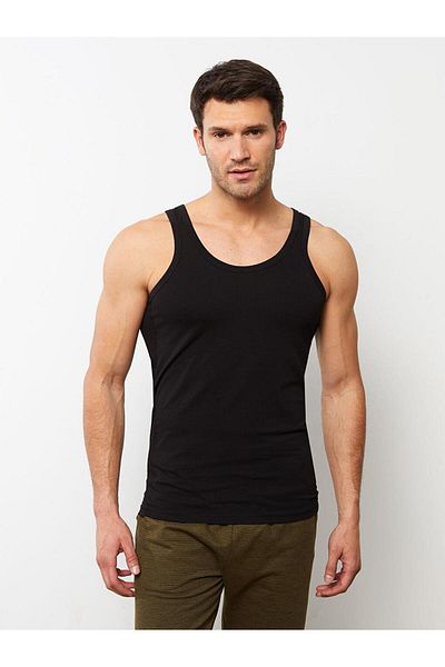 LC Waikiki Μαύρο Crew Neck Basic Cotton Ανδρικό εσώρουχο 2 τεμαχίων