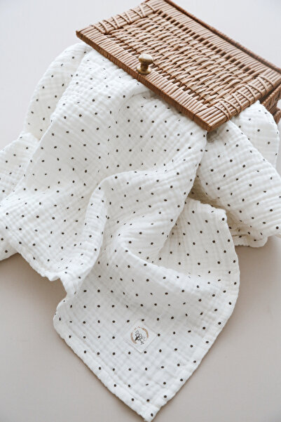 DoDo'S Baby DÖRT KATLI NOKTA DESENLİ %100 PAMUK ORGANİK MÜSLİN ÖRTÜ